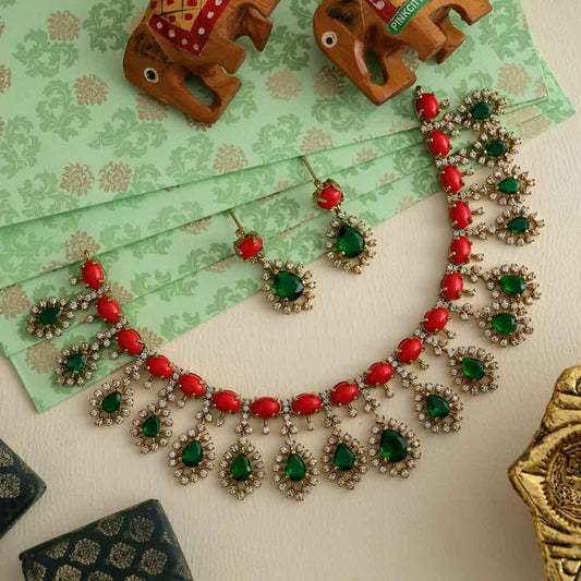 Angaraka-coral red party wear