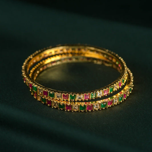 multi coloured block bangles  - Gift