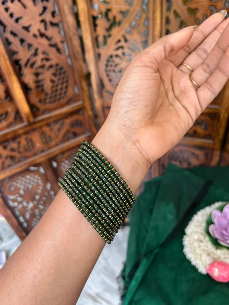 Rain drop bangle - Kayal - Dark green
