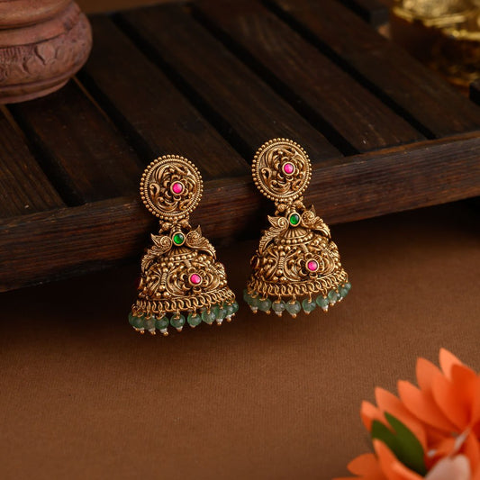 Jadau jhumkas - yazhi