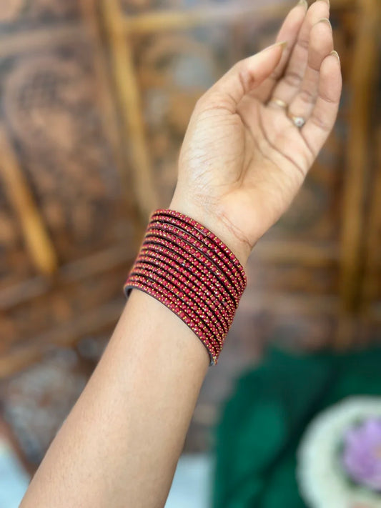 Rain drop bangle - Kayal - Maroon