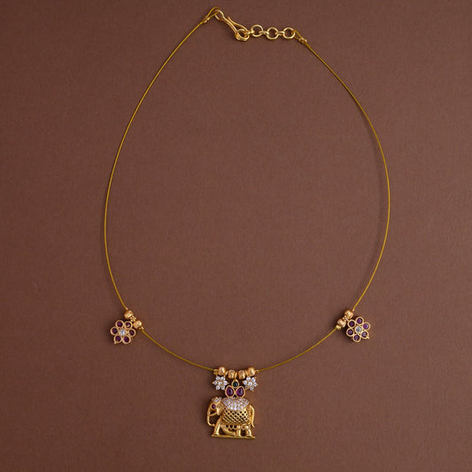 Invisible neckpiece - ( 1 elephant and 2 floral )- Gla