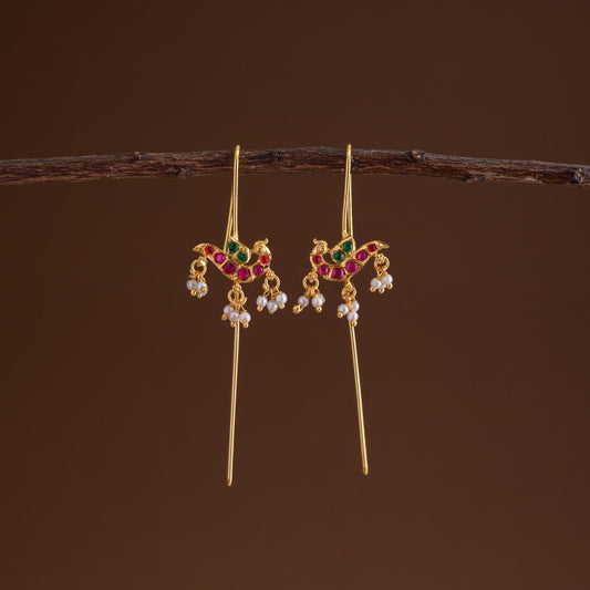 Needle pin statement earrings