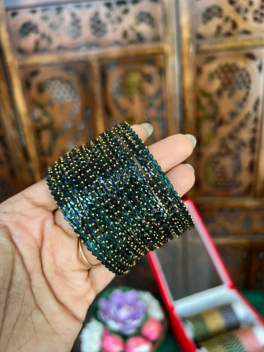 Rain drop bangle – [ peacock green ]