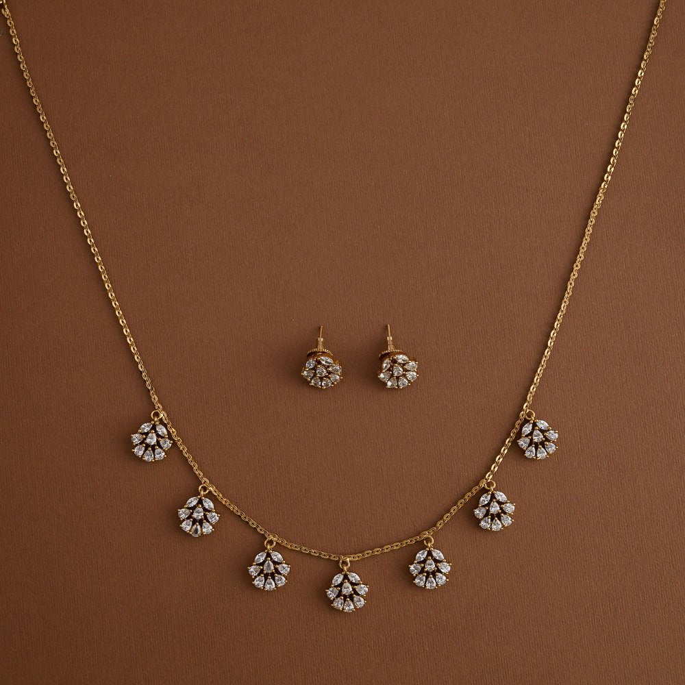 Vihaana floral chain - white-vairam - coral