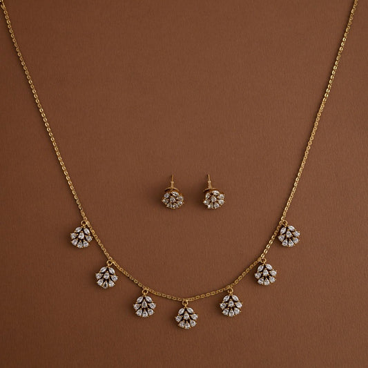 Vihaana floral chain - white-vairam - coral