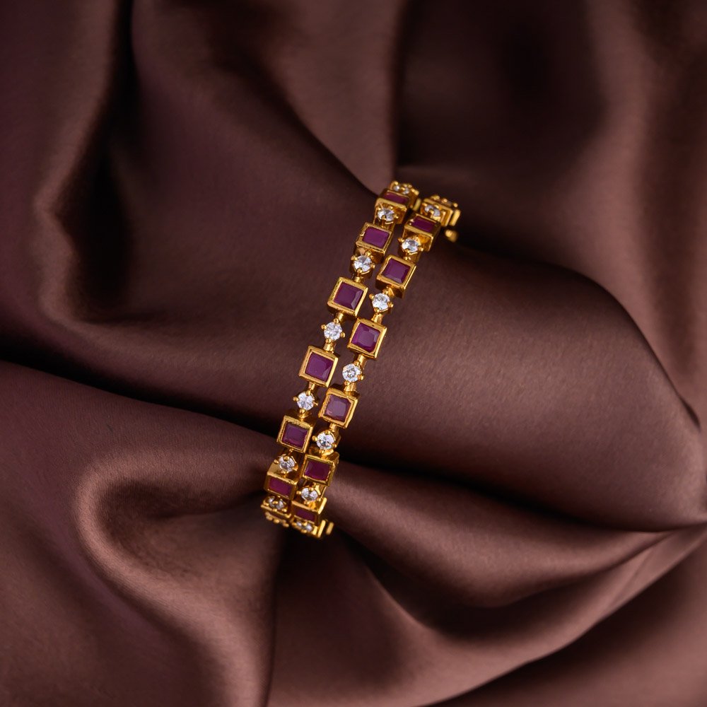 Ruby block bangles - varalakshmi