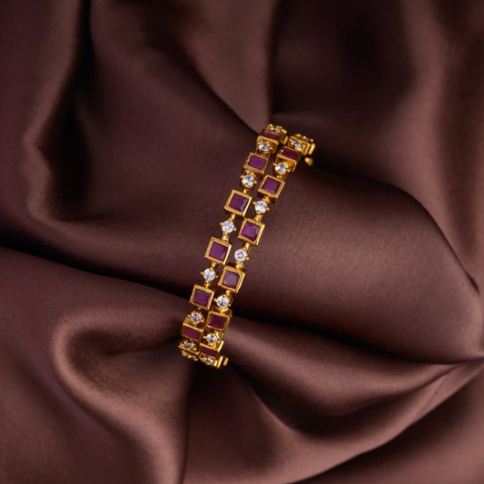 Ruby block bangles - varalakshmi