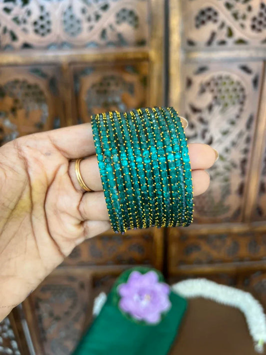 Rain drop bangle - [ peacock green ] -Vithiya - Squire