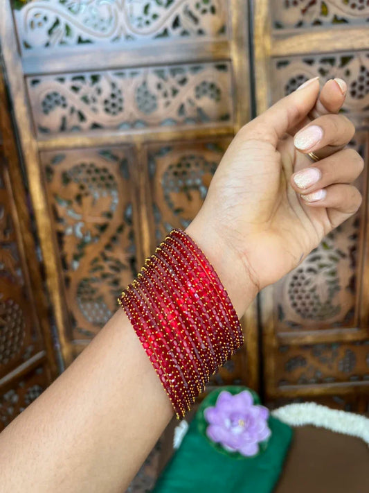 Rain drop bangle - [ Red ] - Vithiya  - Squire - nayanthara