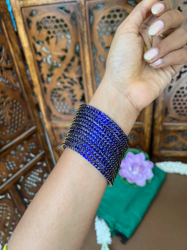 Rain drop bangle - [ Navy blue ]- Vithiya - Squire
