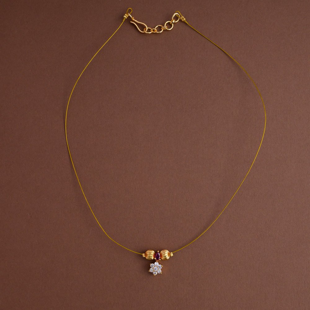 Invisible neckpiece [nakshatra with ruby] - Elegant on a budget- Gla
