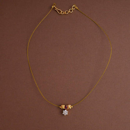 Invisible neckpiece [nakshatra with ruby] - Elegant on a budget- Gla