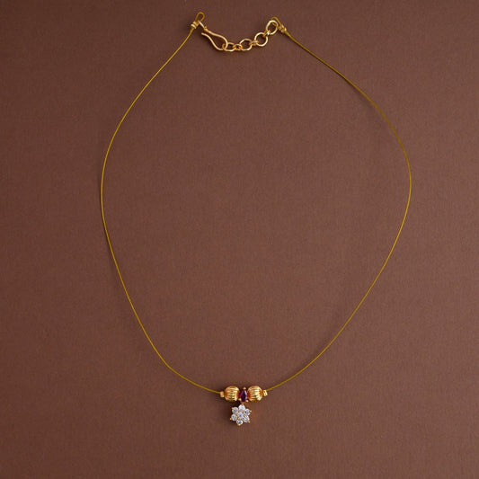 Invisible neckpiece [nakshatra with ruby] - Elegant on a budget- Gla