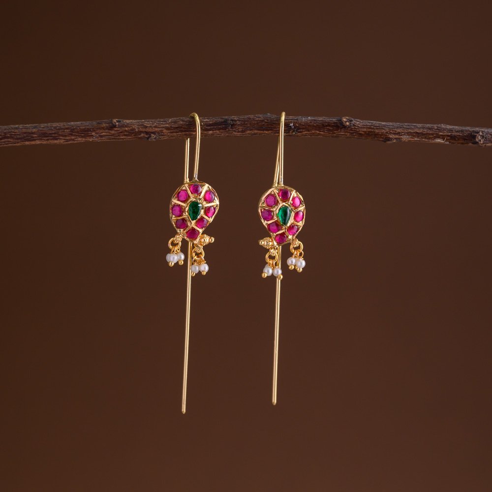 Needle pin statement earrings
