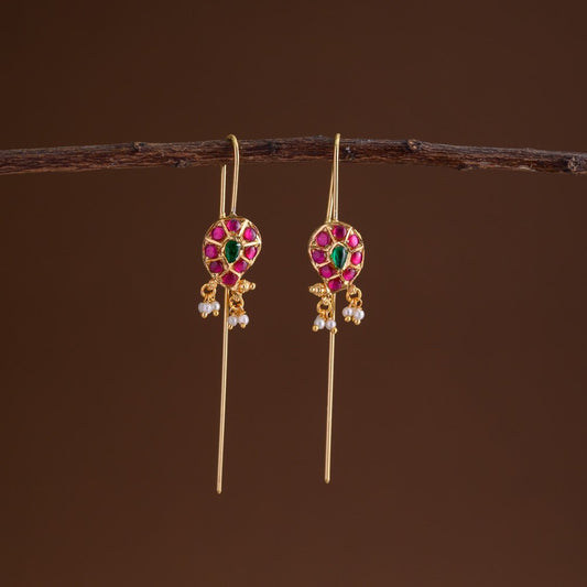 Needle pin statement earrings