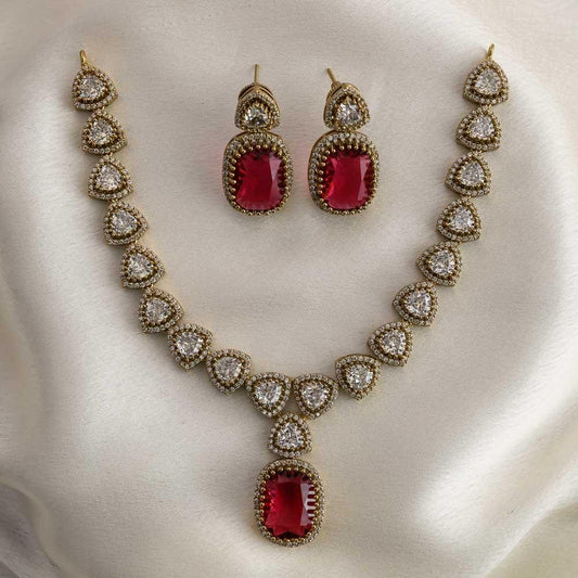 mrishti Victoria neckpiece set - ruby- sephoria