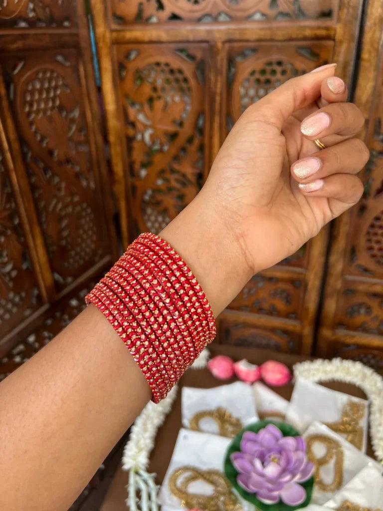 Rain drop bangles - [ ruby ] - Tharini