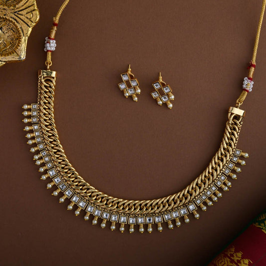 Spathi murugal real gold inspired neckpiece - white- sephoria