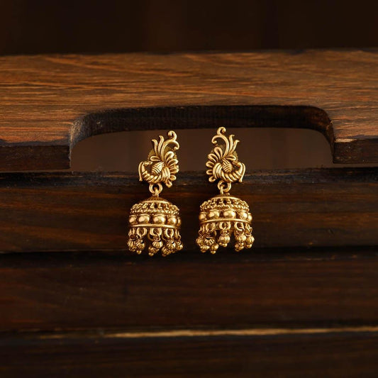 real gold inspired peacock jhumkas- baby