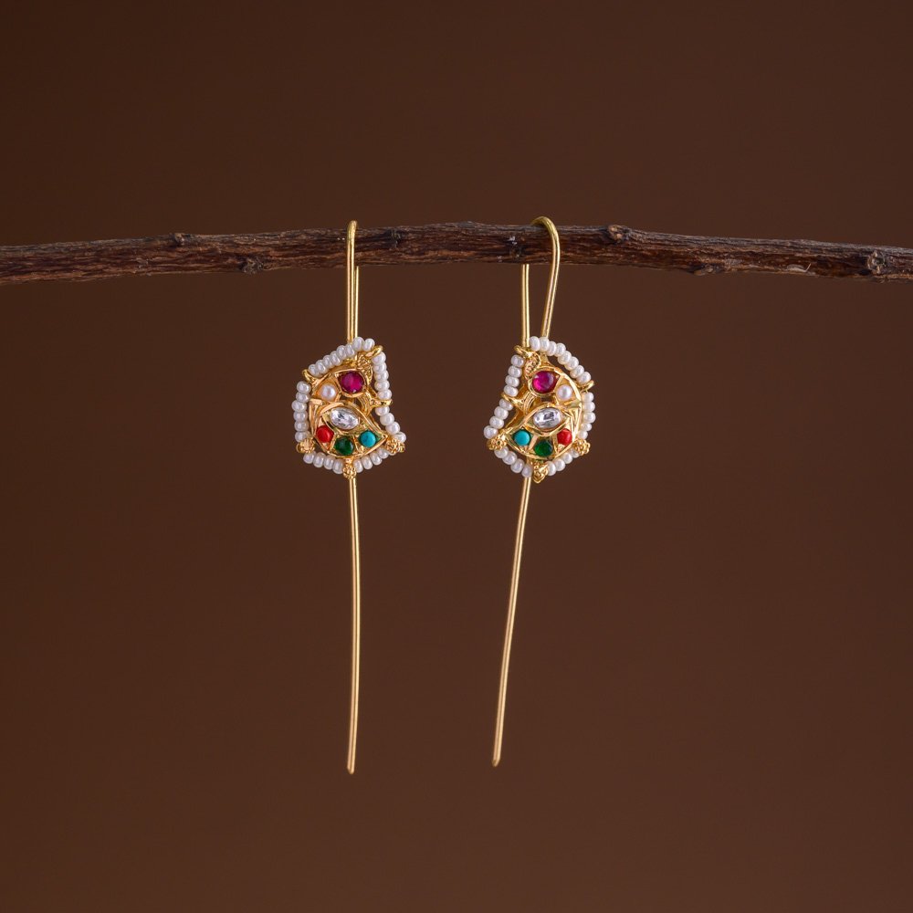 Needle pin statement earrings