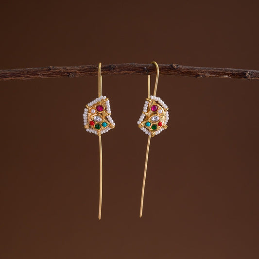 Needle pin statement earrings