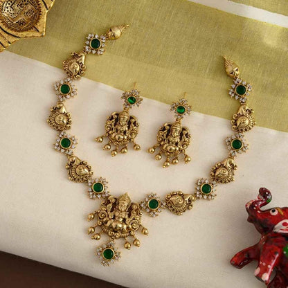 ambuja temple designer neckpiece set   - kamatchi - Nita