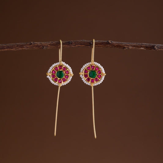 Needle pin statement earrings