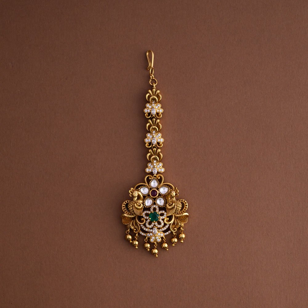 Peacock maang tikka