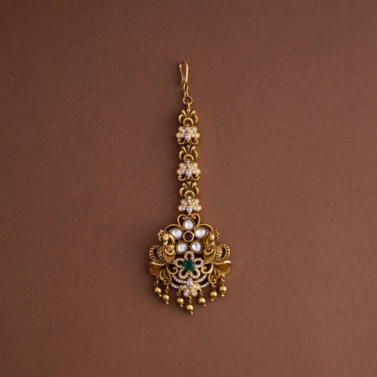 Peacock maang tikka