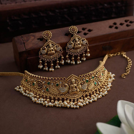Akshara - temple desighner choker – Swarnam-  - janvi