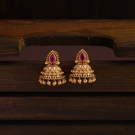 Ruby statement earring- - stud -Minmini