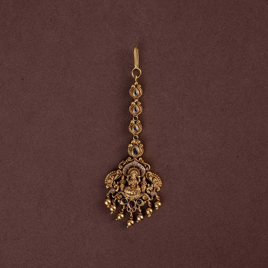 nagas real gold inspired tikka  - Engagement look