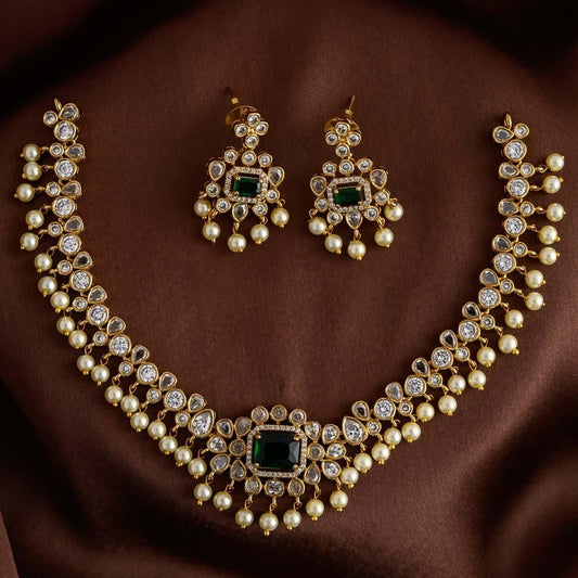 mullai version 2 neckpiece set -green