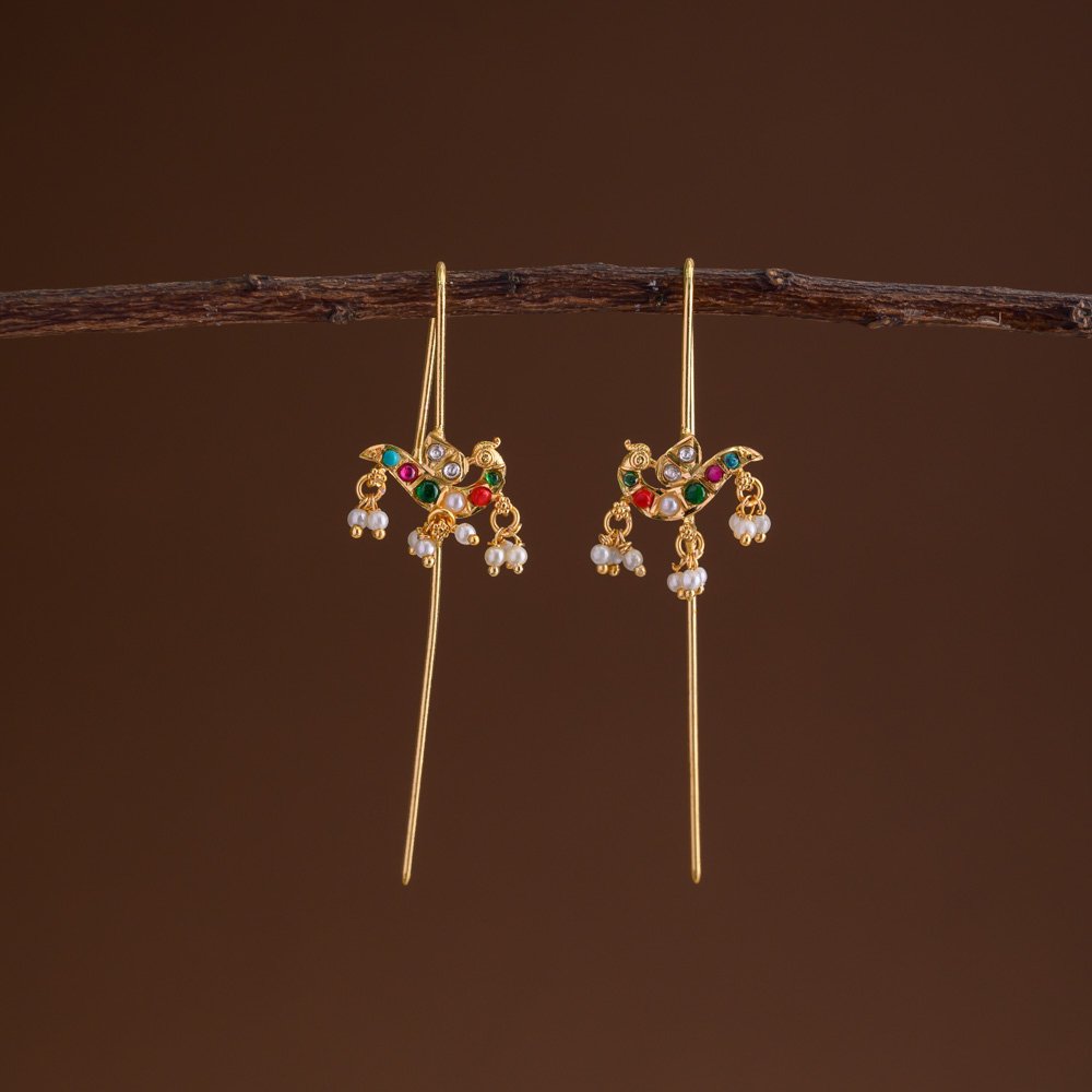 Needle pin statement earrings