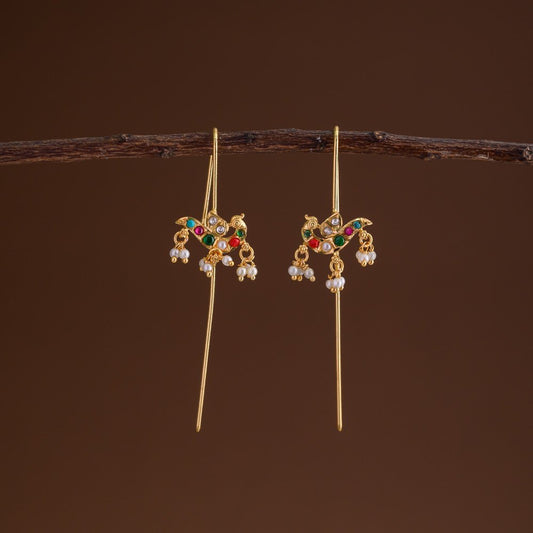 Needle pin statement earrings