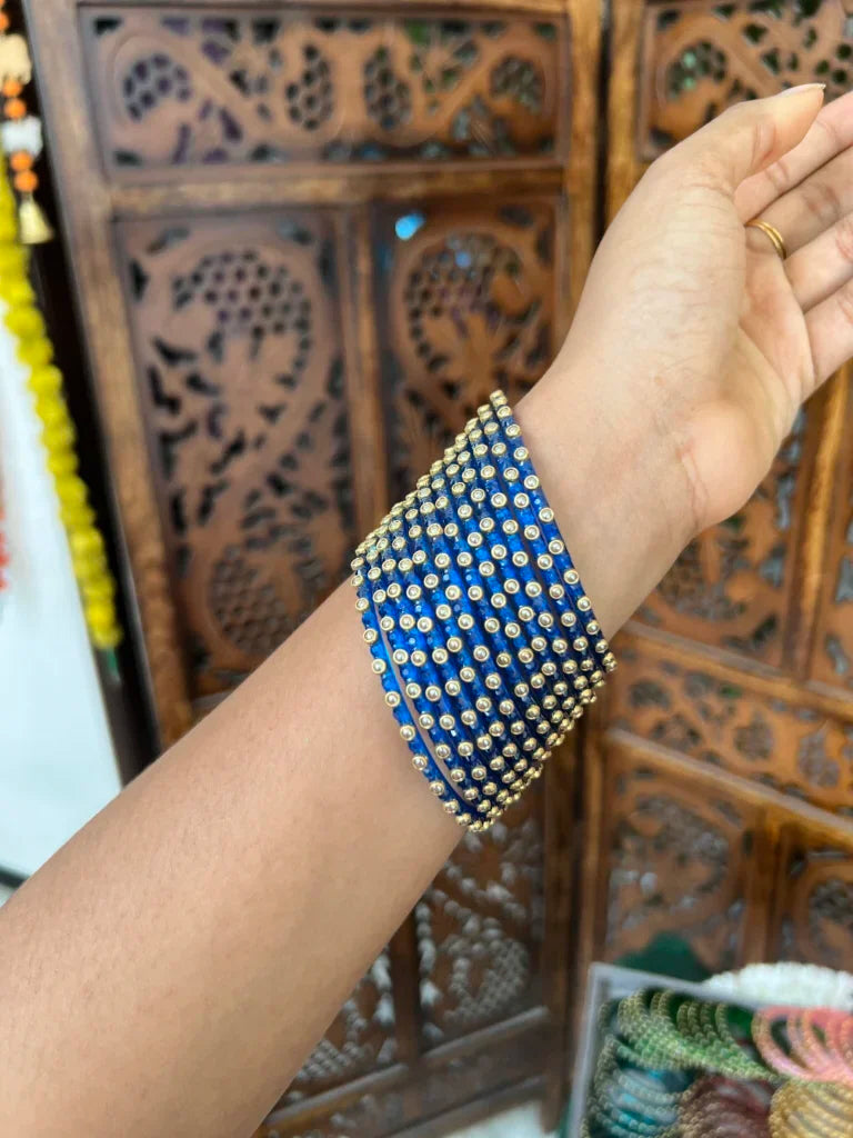 Rain drop bangle - [ Blue ] - Nila