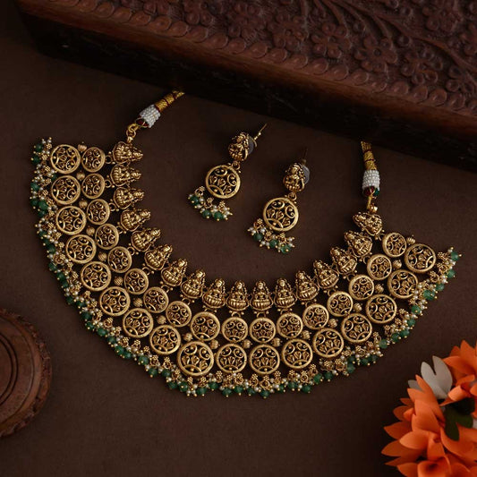 Nangai bridal choker - mookuthi amman ] - janvi