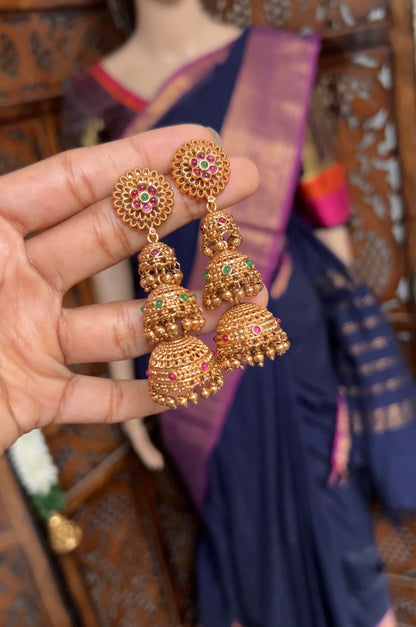Floral long jhumka - Suki