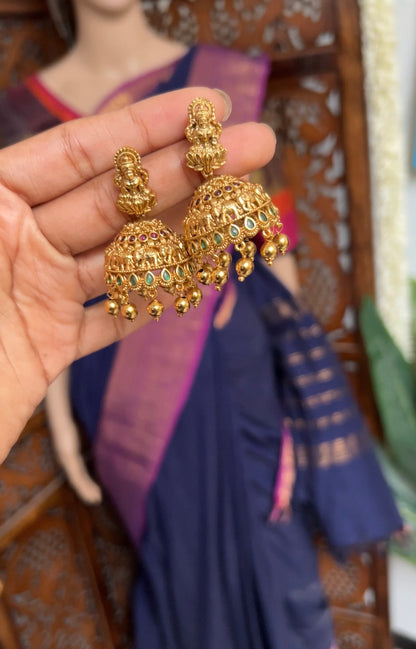 temple designer real gold inspired jhumkas - yazhi - Suki