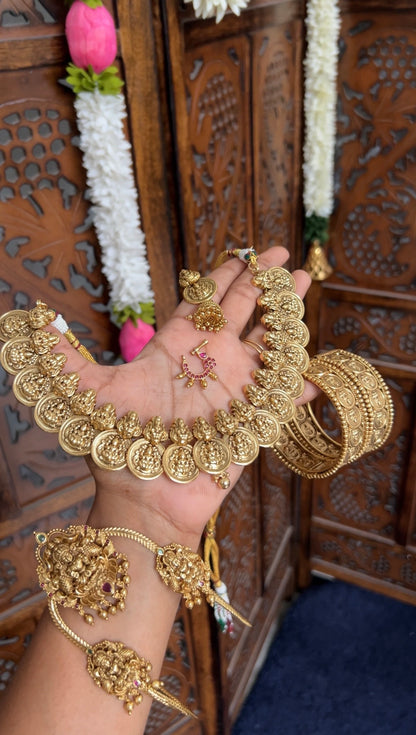 Pushti Lakshmi coin neckpiece- exclusive -Thangam