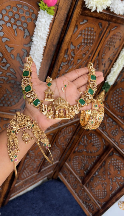 Baandhini temple designer neckpiece set- kamatchi - Nita