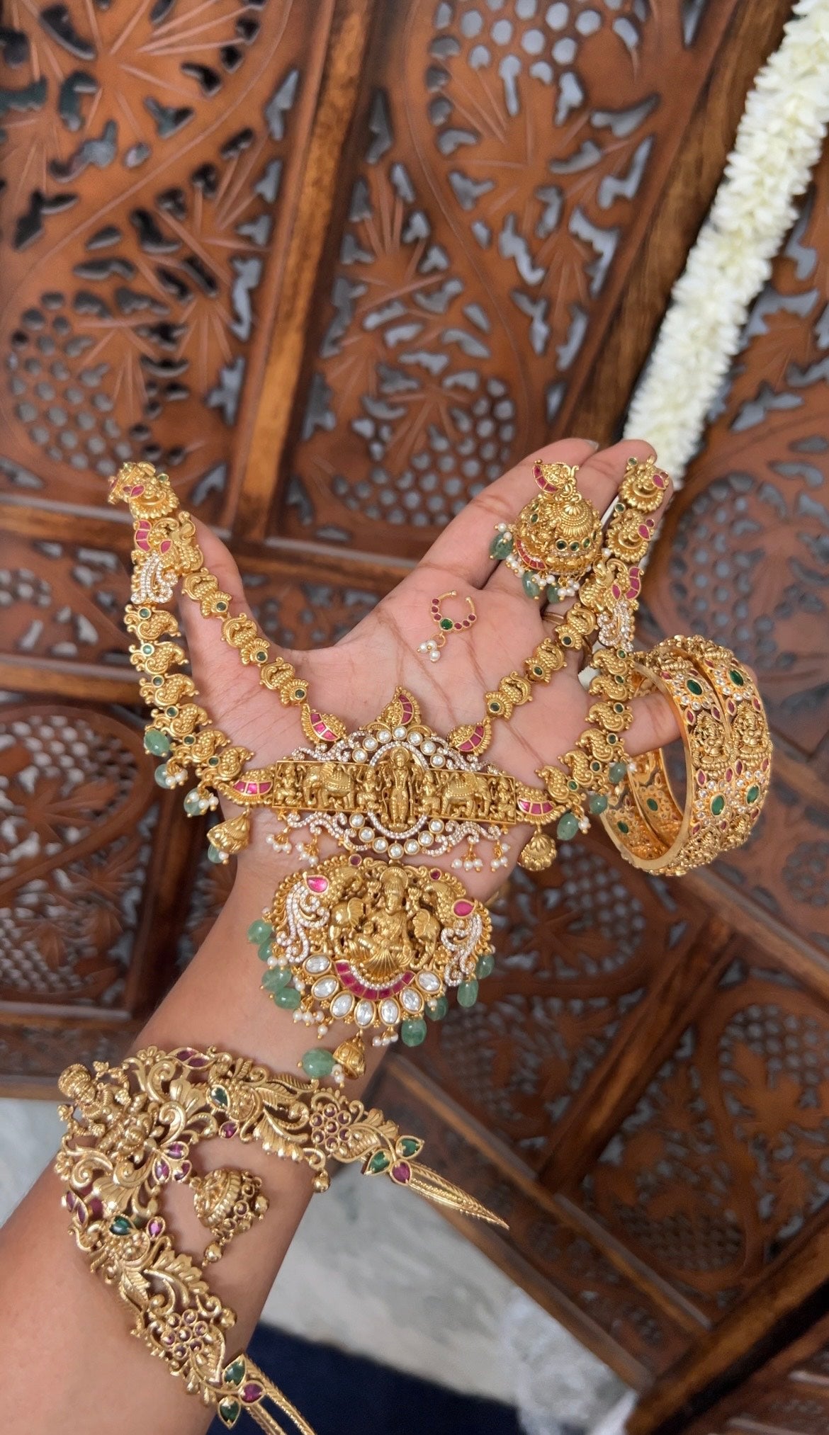 Lakshmi  dual jadau Neckpiece - Temple designer