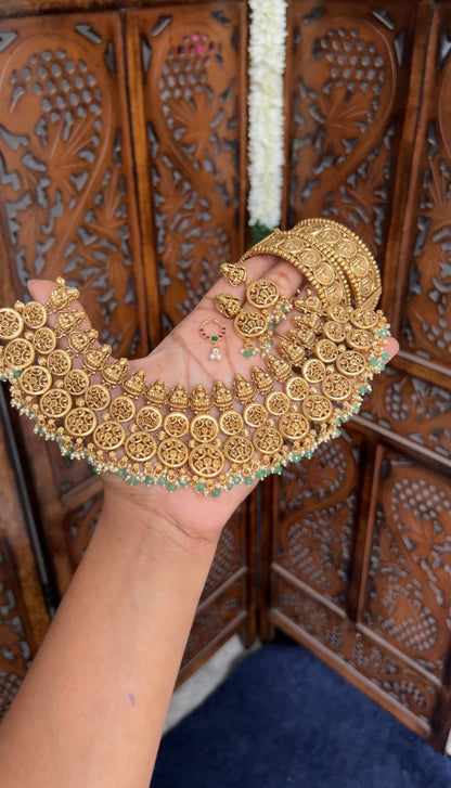 Nangai bridal choker - mookuthi amman ] - janvi