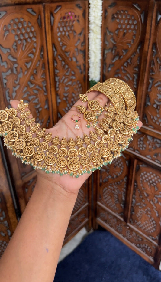Nangai bridal choker - mookuthi amman ] - janvi