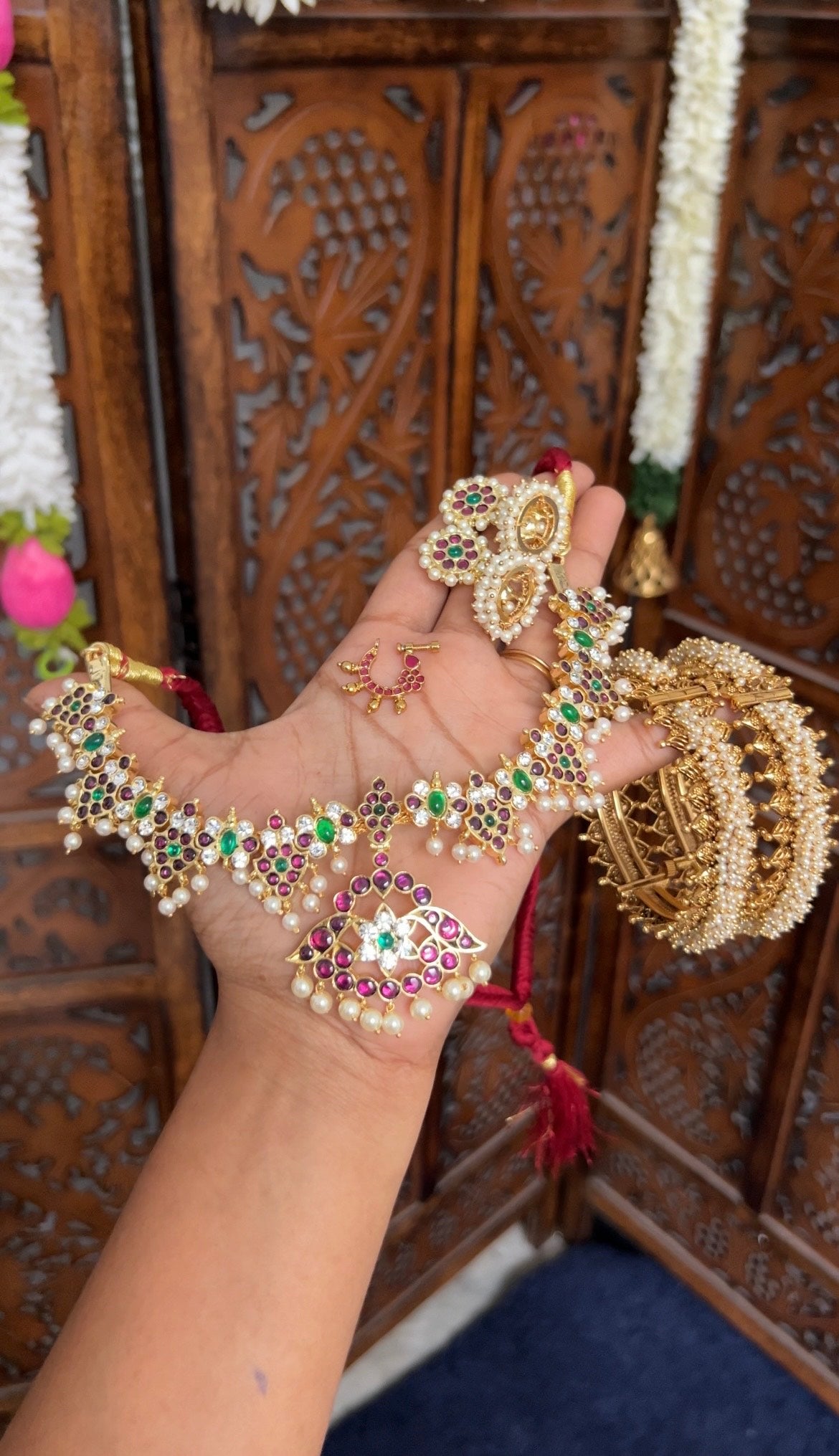 Anicham real kempu neckpiece  -Anush