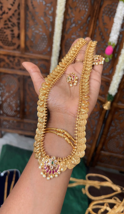 Lakshmi coin floral haaram -Jo