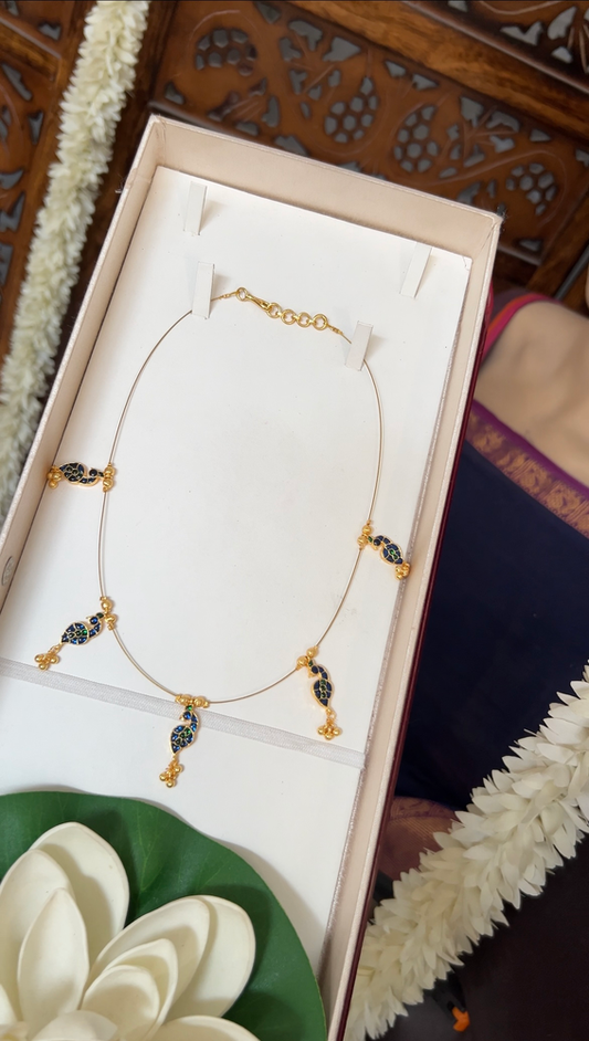 Jadau peacock invisible - blue with green