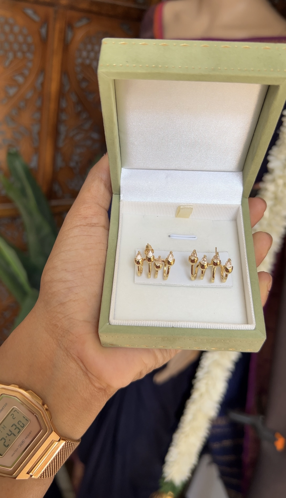 Leaf cuff earstud - gold
