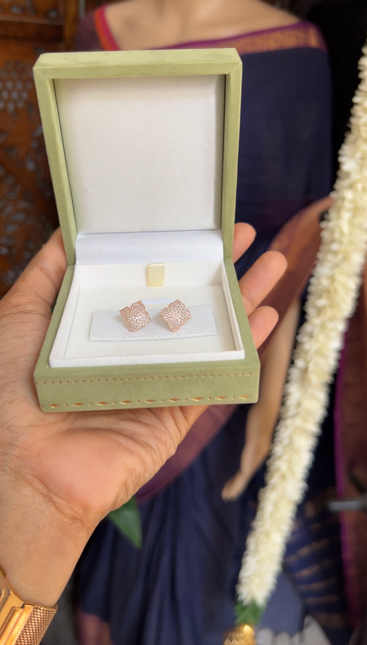 Genz square earstud - rosegold